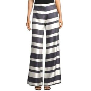 Trina Turk Netti Parasol Wide Leg Wide Stripped Palazzo Pants in Blue and Cream